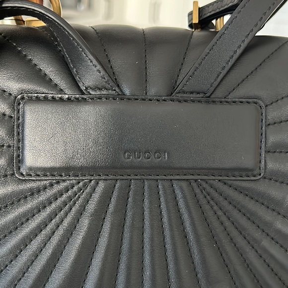 Gucci Backpack ; Size Small ; Black Leather ; Bamboo Handle New/Unused - Picture 7 of 8